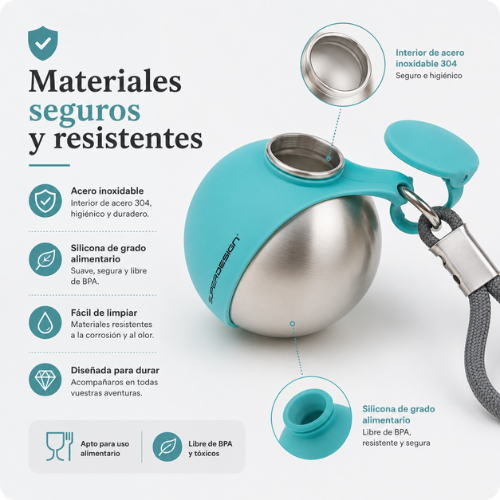 Botella de Agua Portátil para Perros | Acero Inoxidable | AquaGo™