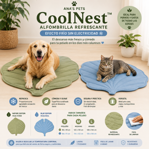 Alfombrilla Refrescante para Perros y Gatos | Efecto Frío sin Electricidad | CoolNest™