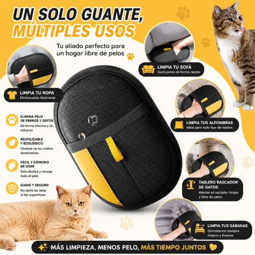 Guante Quitapelos Reutilizable para Perros y Gatos | PetHair Away